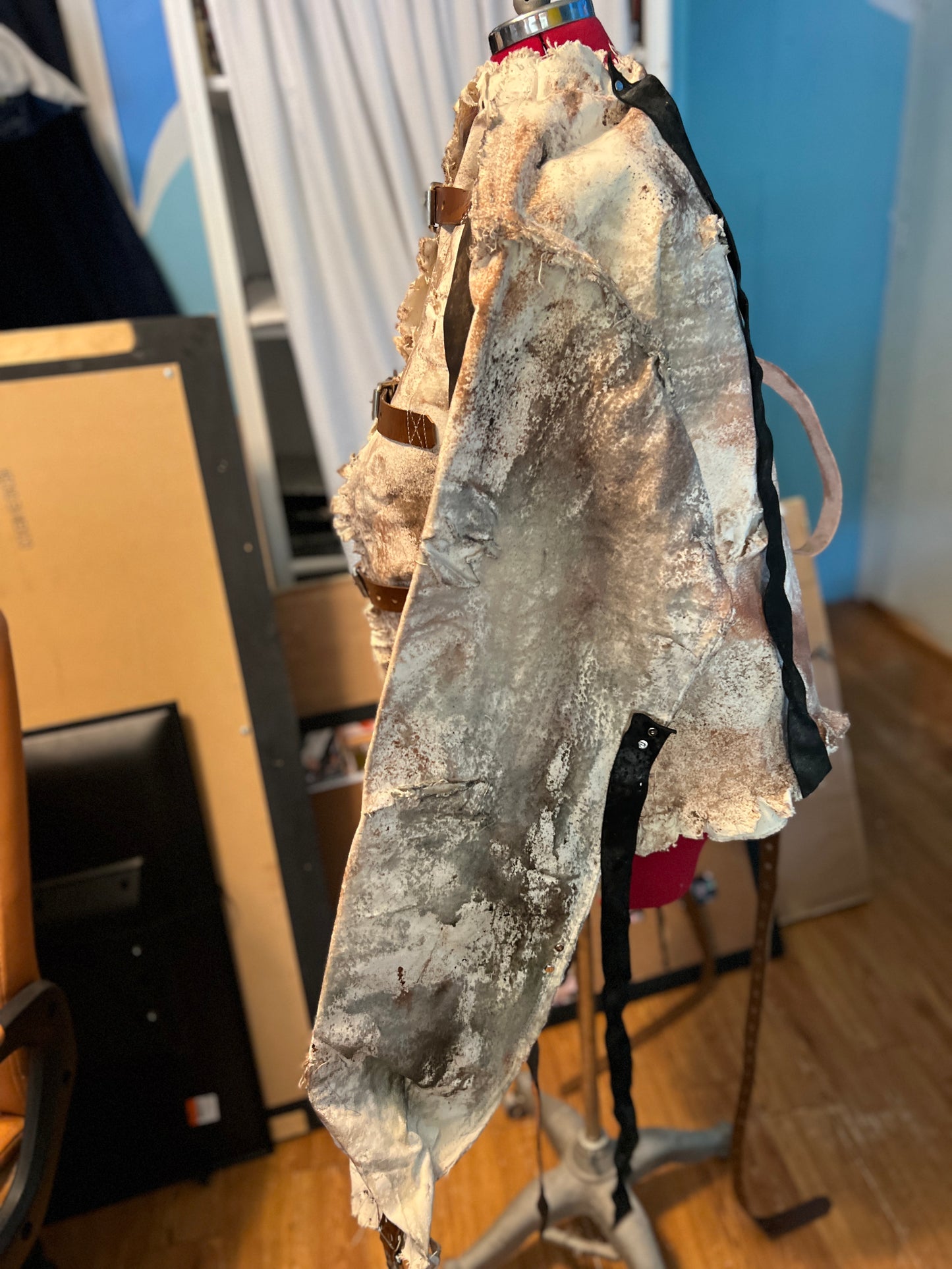 Distressed Halloween Straitjacket with leather straps