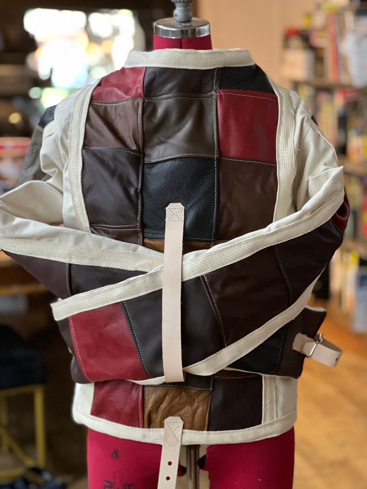 Size Large-One of a kind Leather squares straight jacket