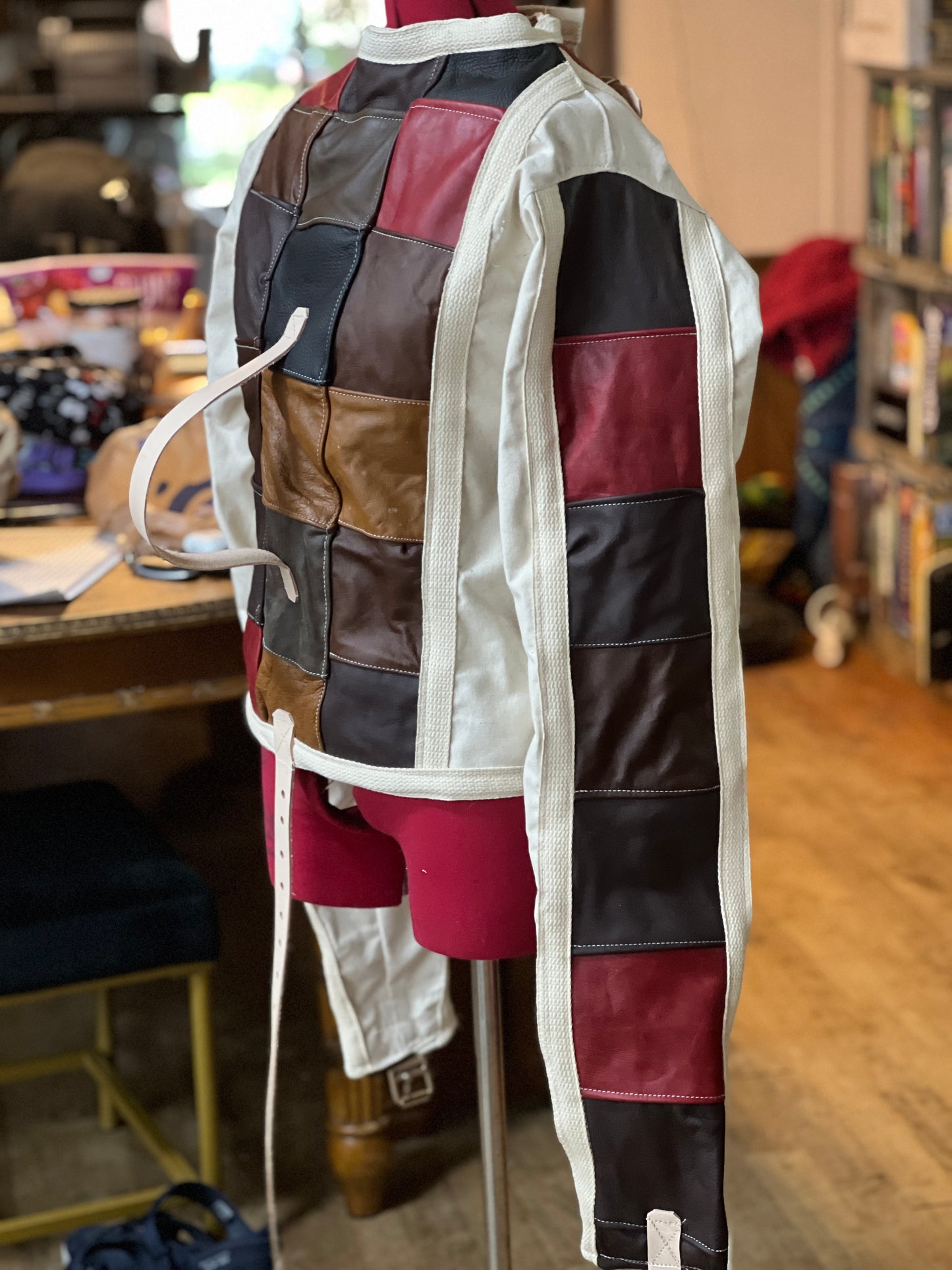 Size Large-One of a kind Leather squares straight jacket