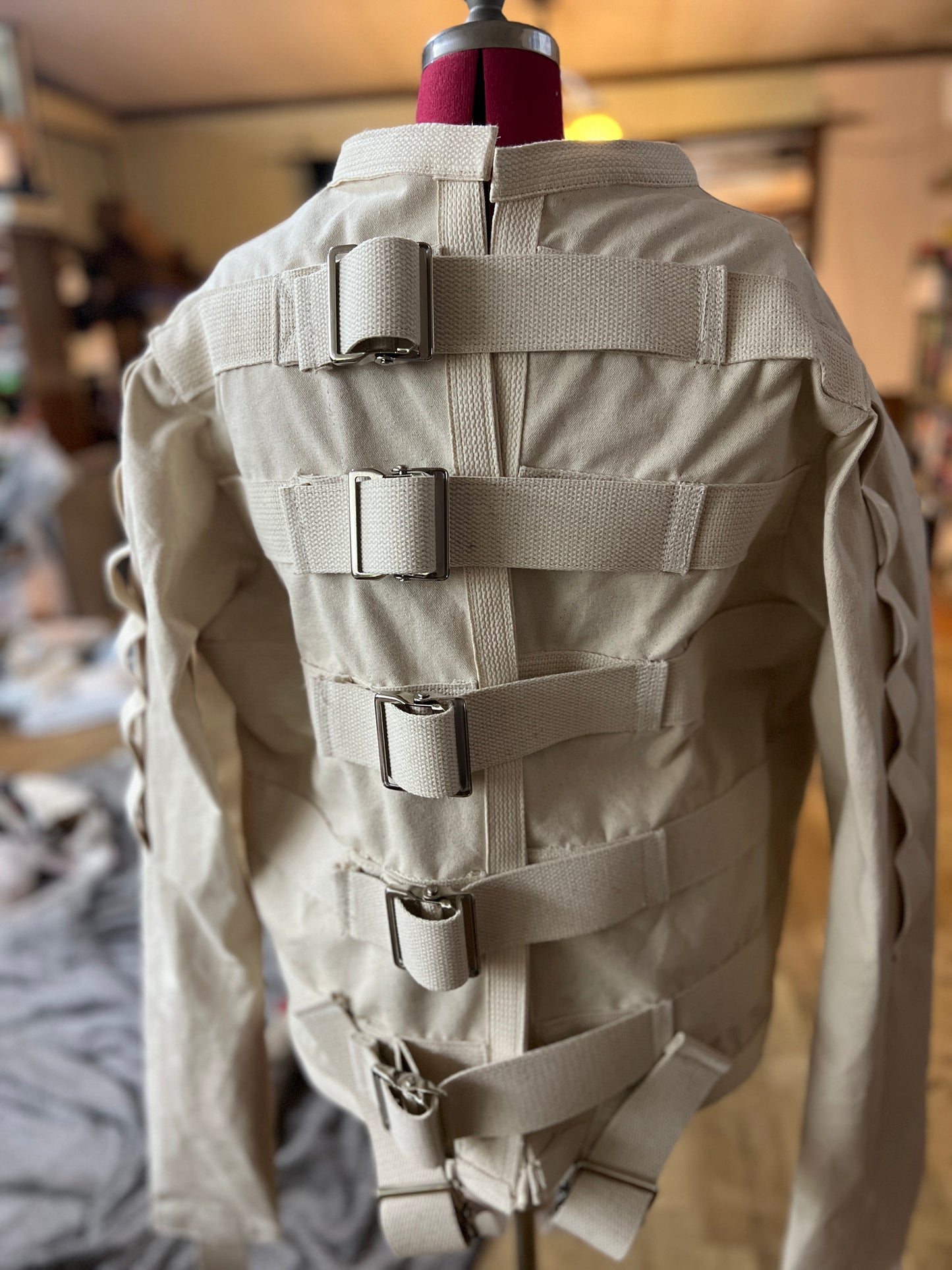 Wide front loop staight jacket/Double crotch strap