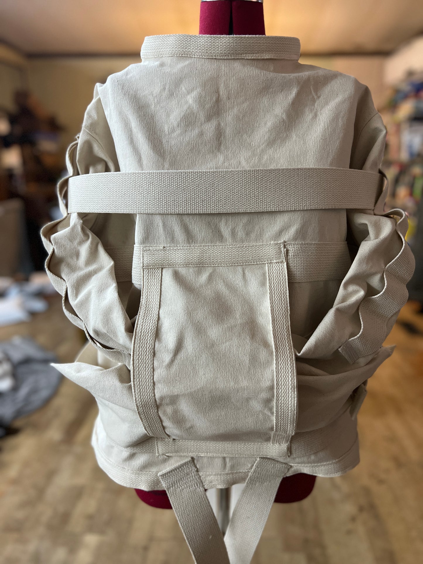 Wide front loop staight jacket/Double crotch strap