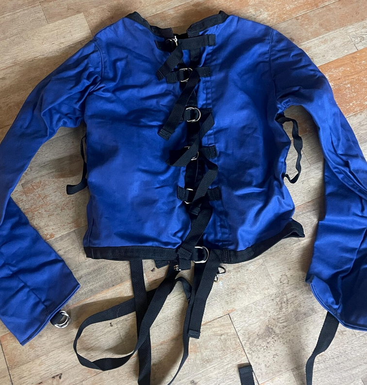 SMALL-Royal Blue 6-D ring straitjacket