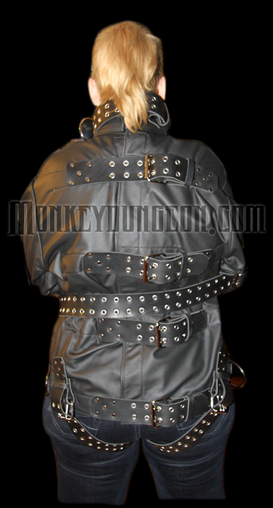 Padded all leather straitjacket straight jacket