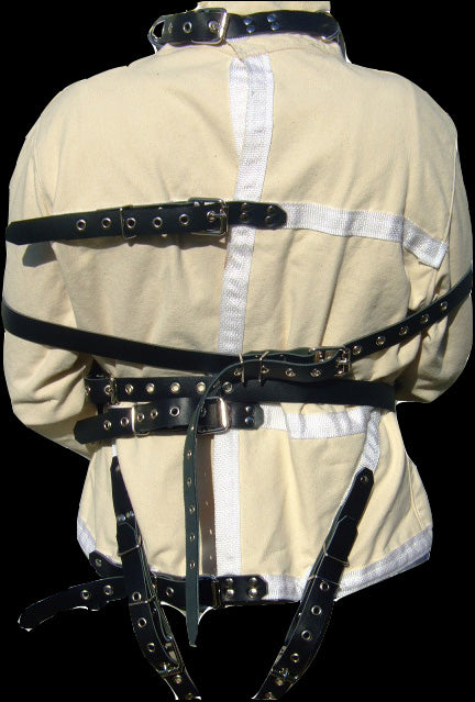 Multiple leather strap straitjacket